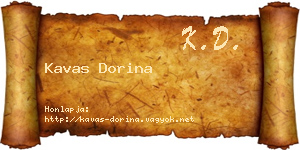 Kavas Dorina névjegykártya